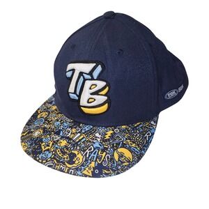 Tampa Bay Rays TB ChadMize Doodle Snapback Hat Navy Blue Yellow Fox Sports